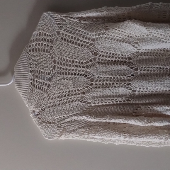 FREE PEOPLE WOMEN LONG SLEEVE CROCHET EYE LITE ZIP UP SWEATER - Picture 5 of 11